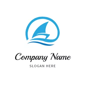 Ship Logo Abstract Boat and Wave logo design