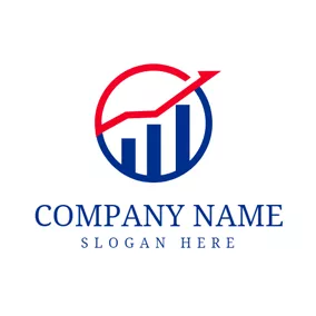 金融 & 保險Logo Blue Bar Graph and Stock logo design
