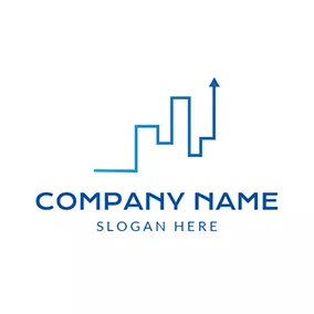 Increase Logo Blue Finance Graph Icon logo design