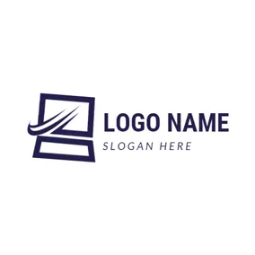 Network Logo Circle and White Laptop logo design