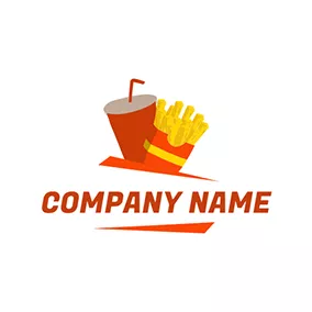 Takeaway Logo Cola and Fried Chips Icon logo design