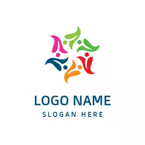 Circular Logo Colorful Lily Blossom logo design
