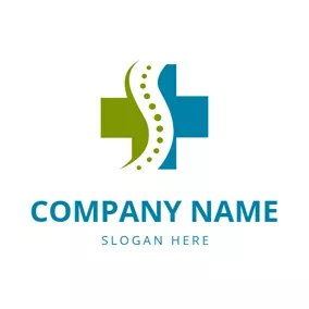 Health Logo Cross and Abstract Spine logo design