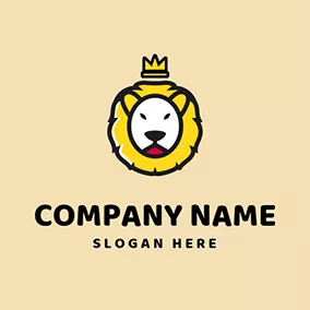 Fur Logo Crown and Lion Head Mascot logo design