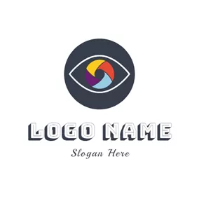 Hide Logo Encircled Colorful Eye logo design