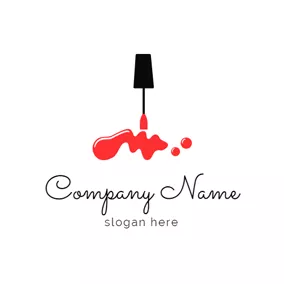Glossy Logo Nail Brush and Nails logo design