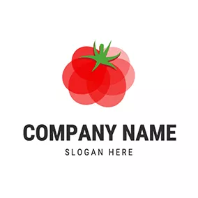 食品 & 饮品Logo Overlapping Tomato Icon logo design