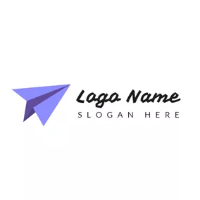 Plane Logo Purple Paper Airplane logo design