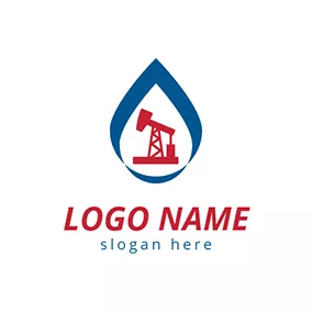 Benzine Logo Red Petroleum Industry Icon logo design