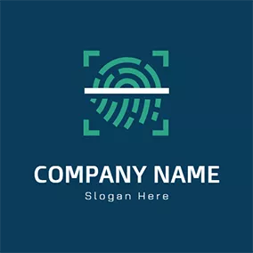 Software & App Logo Scanning Fingerprint Code logo design