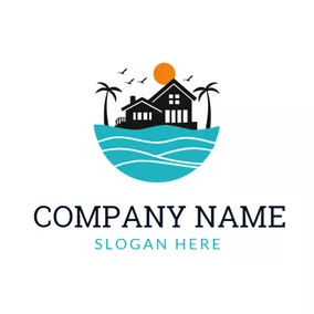 Ocean Logo Seaside Summer House logo design