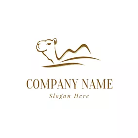 Sand Logo Simple Camel Line Desert logo design