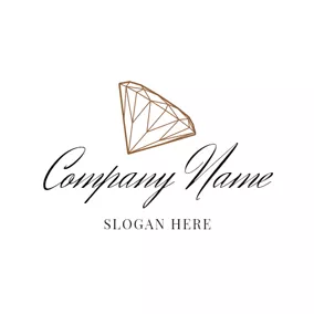Diamond Logo White and Brown Diamond logo design