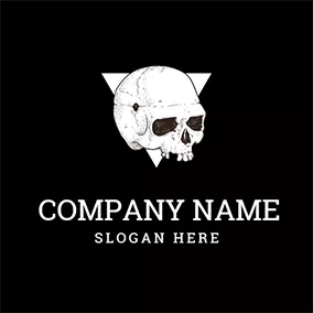 Grim Logo White Human Skeleton Icon logo design