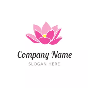 Beautiful Logo Yellow Bud and Pink Lotus logo design