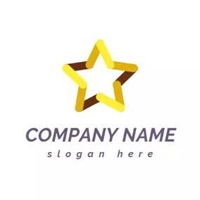 Rock Logo Yellow Connected Star logo design