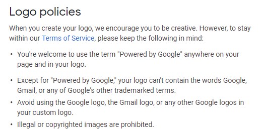 Change the Google Logo Policies