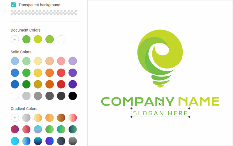 Make your own green color logo.