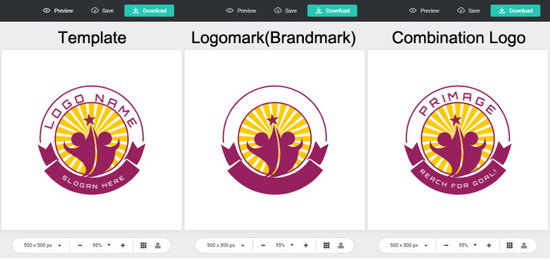 Make logomark or combination logo with DesignEvo templates