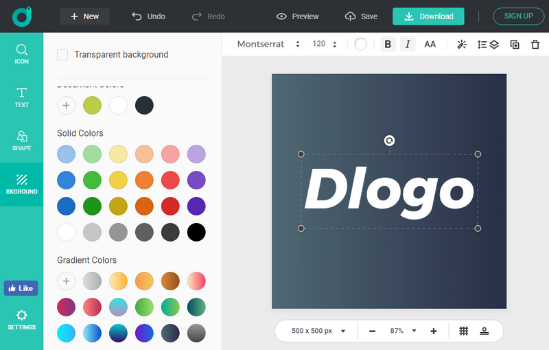 DIY your logotype design in DesignEvo.