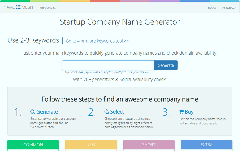 NAMEMESH: Design for company names.