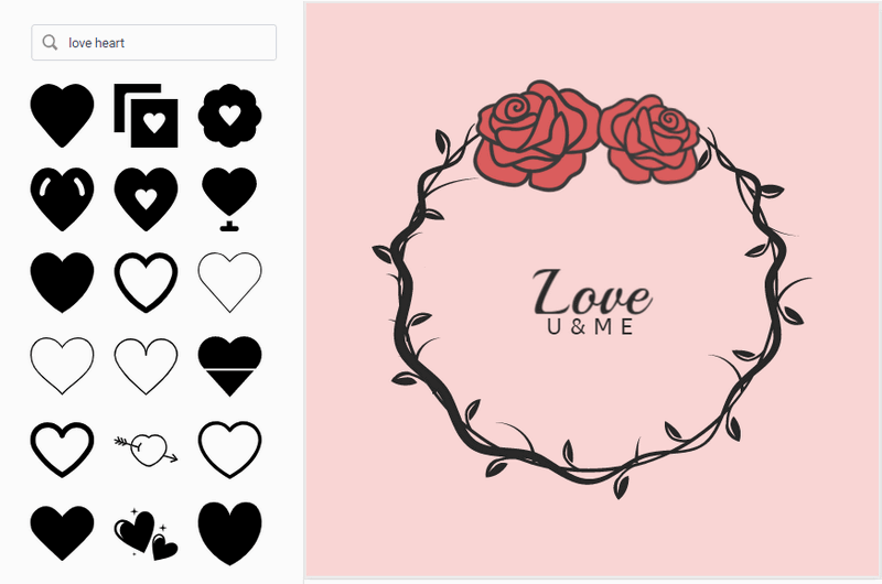Make valentine logo in DesignEvo.