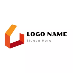 Logótipo Empresa De Construção 3D and Gradient Red Color House logo design
