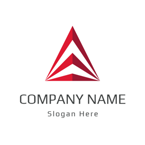 3D Red and White Triangle logo design