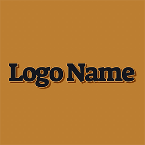 Font Logo 70s Orange Black Bold logo design