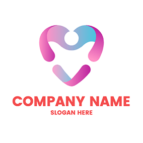 People Logo Abstract 3D Mom Baby logo design