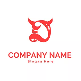 Horn Logo Abstract and Cute Devil logo design