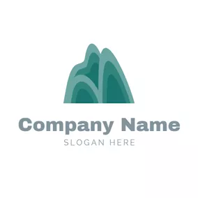 Glossy Logo Abstract and Flat Mountain logo design