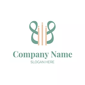 Logotipo Elegante Abstract Beautiful Note Harp logo design