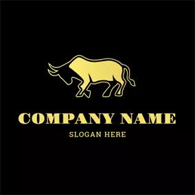 Logotipo De Animales Y Mascotas Abstract Beige Buffalo Icon logo design