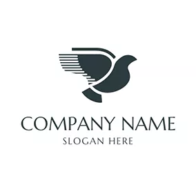 Deliver Logo Abstract Black Flying Dove logo design