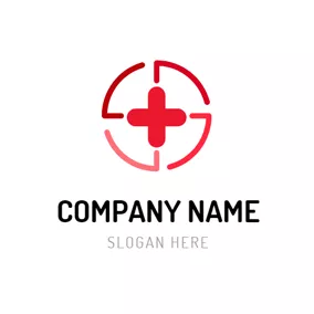Medical & Pharmaceutical Logo Abstract Circle and Red Cross logo design