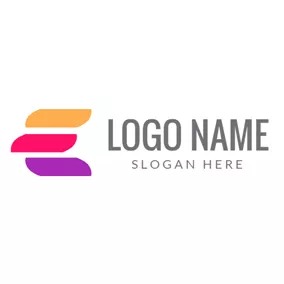 Logótipo E Abstract Colorful Letter E logo design