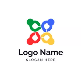 团队 Logo Abstract Colorful Man Icon logo design