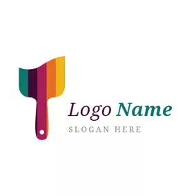 Paint Logo Abstract Colorful Paint Brush logo design