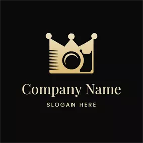 Capture Logo Abstract Crown and Camera Lens logo design
