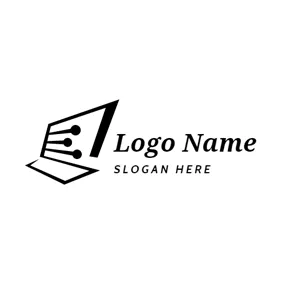 电脑Logo Abstract Data and Laptop logo design