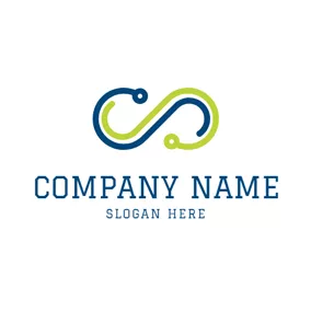 Corporate Logo Abstract Green Infinity logo design