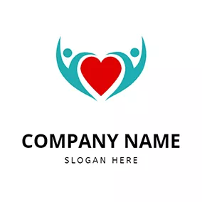 Couple Logo Abstract Human Heart Healing logo design