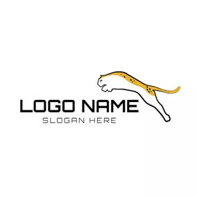 美洲獅 Logo Abstract Jump Cheetah logo design
