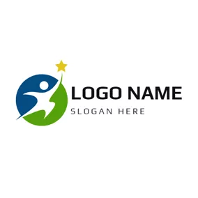 Global Logo Abstract Man and Circle logo design