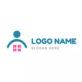 Logotipo De Hombre Abstract Man House Home Care logo design