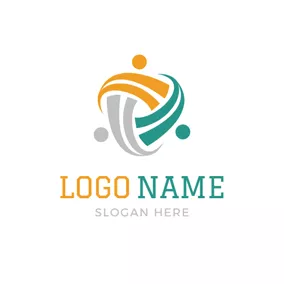 People Logo Abstract Shape and Family logo design