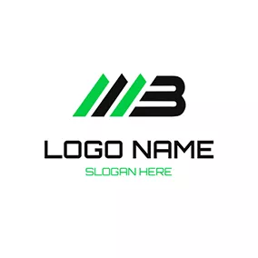 Logótipo De B M Abstract Stripe and M B logo design