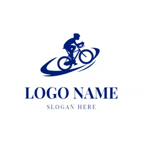 Bicycling Logo Abstract Track and Bike logo design