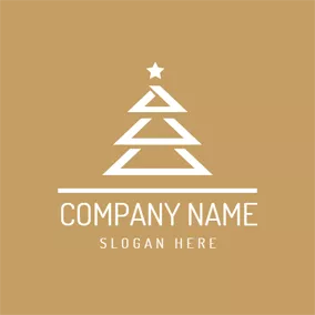 Logótipo Natal Abstract Triangle and Christmas Tree logo design
